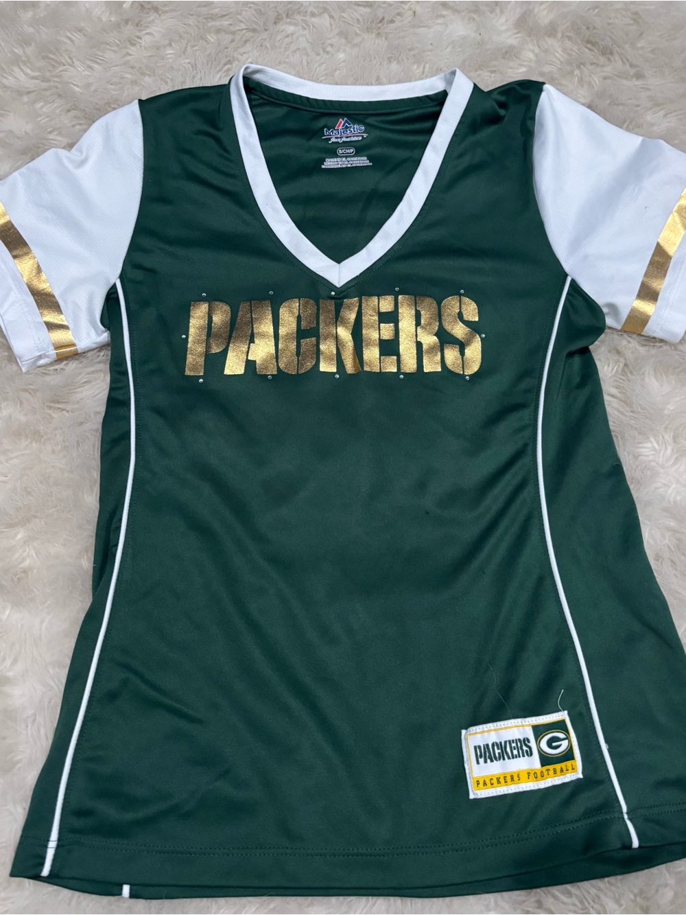 Girls Packers bling short sleeve jersey